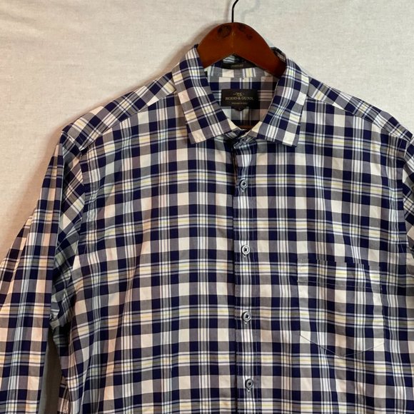 Rodd & Gunn Shirt Mens L Button Front Sports Fit Blue White Plaid Colorful - Picture 2 of 14
